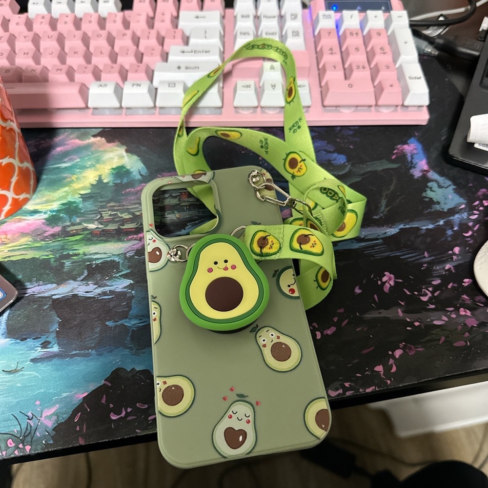 New iphone 14 pro max case kawaii avocado